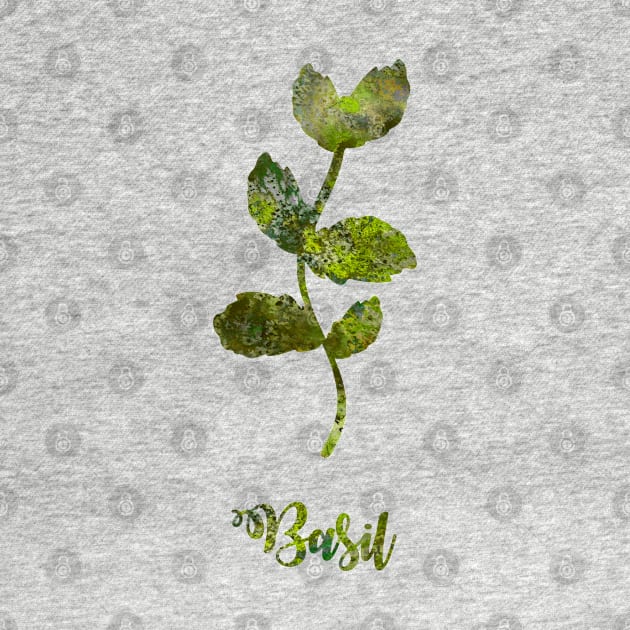 Basil Watercolor Painting by Miao Miao Design